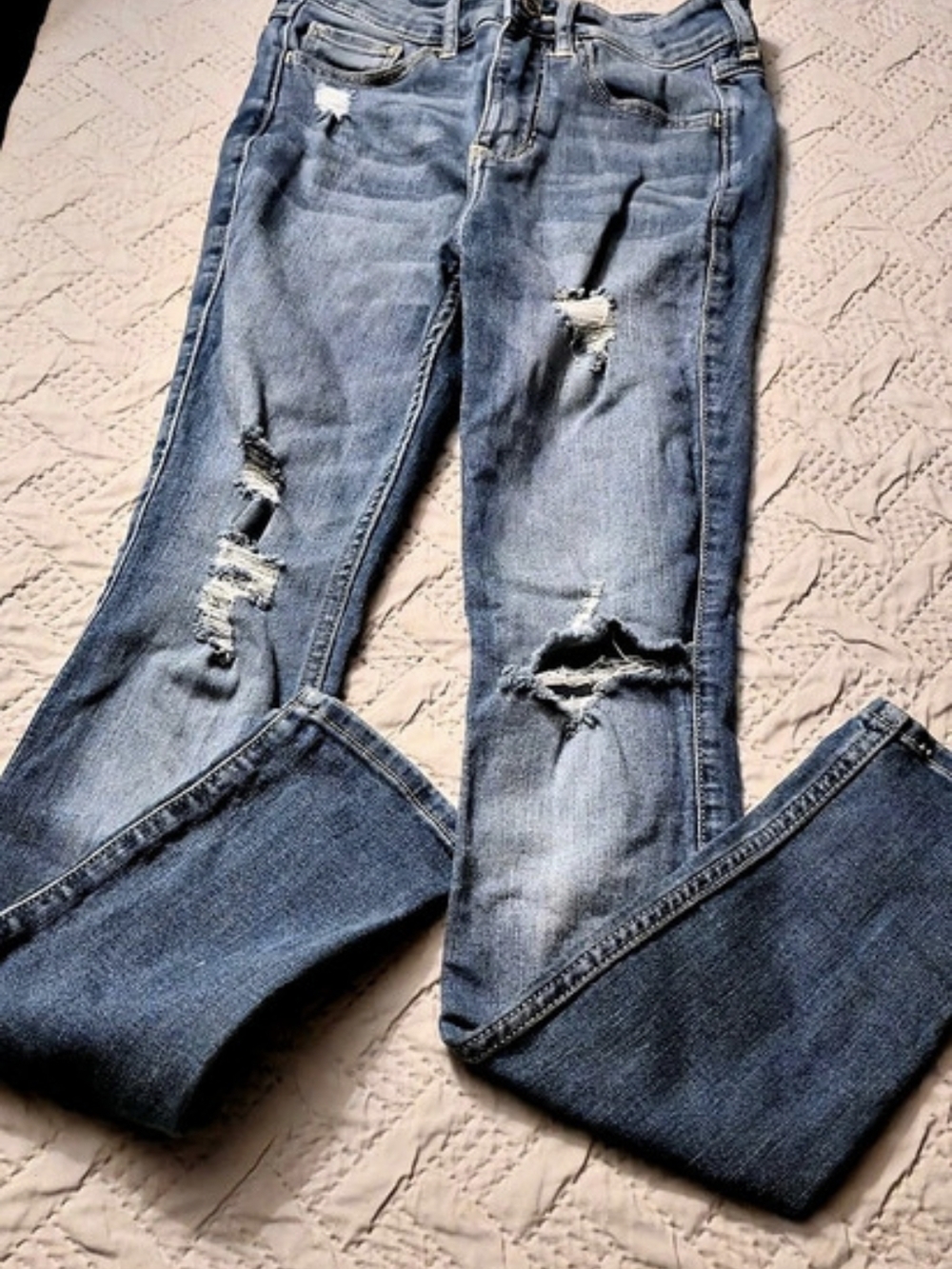 Hollister High-Rise Super Skinny Distressed Blue Jeans Waist 23